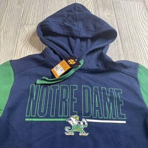 Notre Dame Fighting Irish Hoodie Men’s M Fleece Blue Green Logo Athletic New